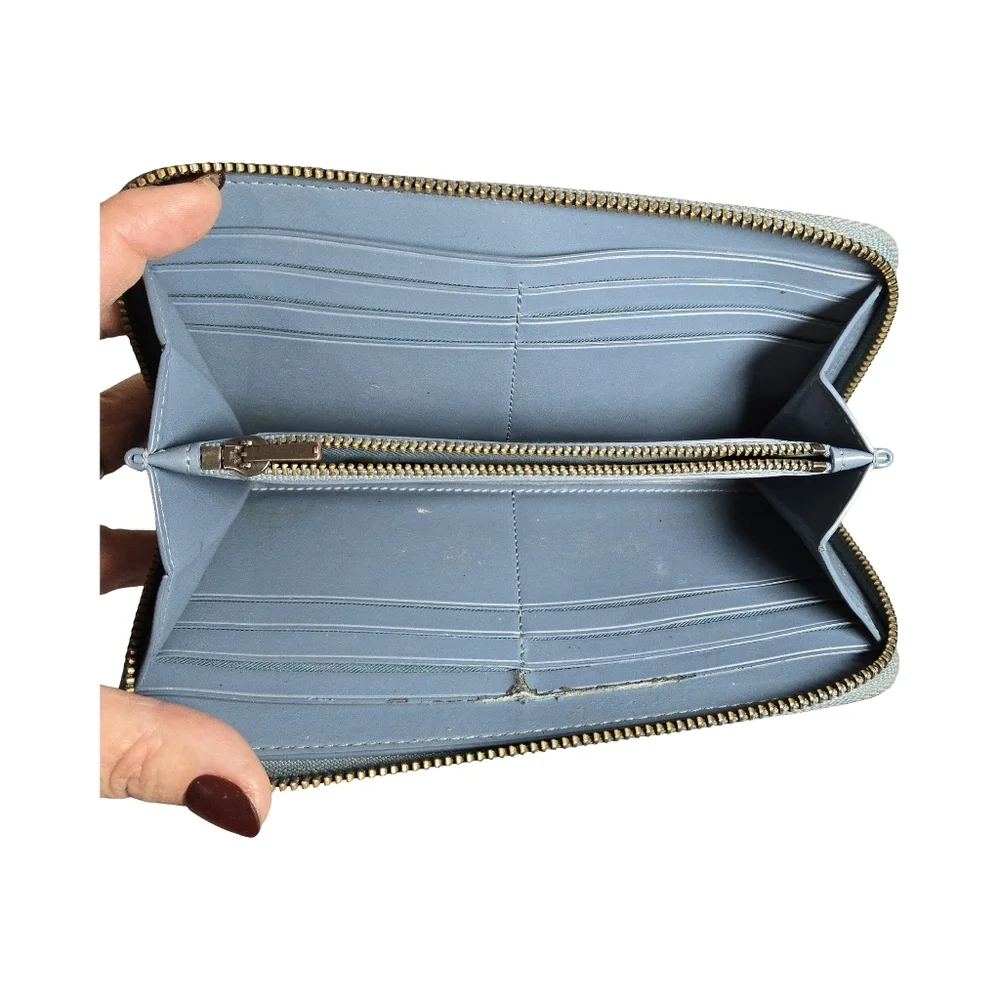 Coach Sky Blue Leather Wallet